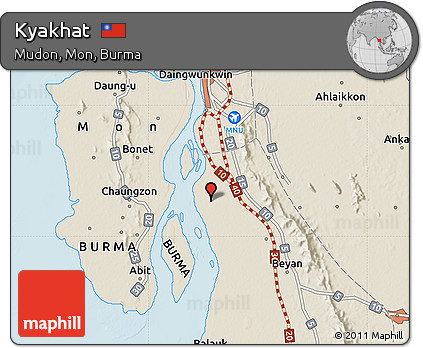 Shaded Relief Map of Kyakhat