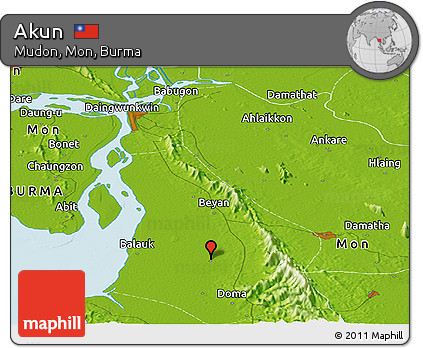 Physical Panoramic Map of Akun