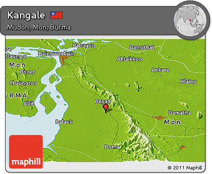 Physical Panoramic Map of Kangale