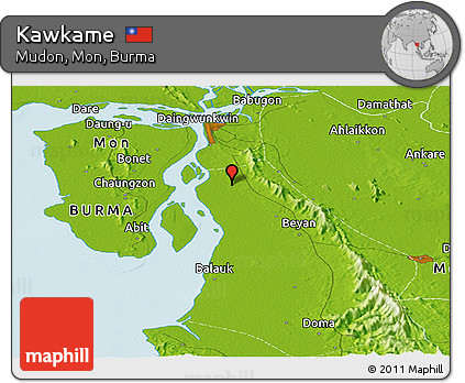 Physical Panoramic Map of Kawkame