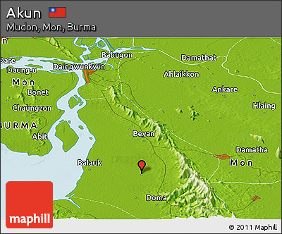 Physical Panoramic Map of Akun