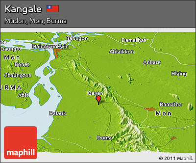 Physical Panoramic Map of Kangale