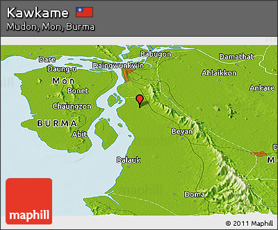 Physical Panoramic Map of Kawkame