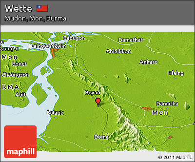 Physical Panoramic Map of Wette