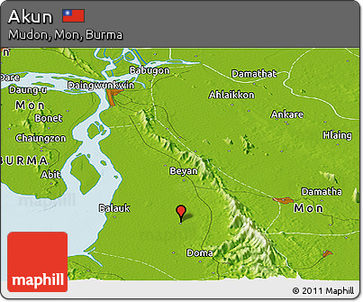 Physical Panoramic Map of Akun