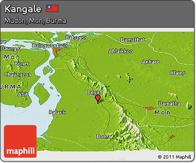 Physical Panoramic Map of Kangale