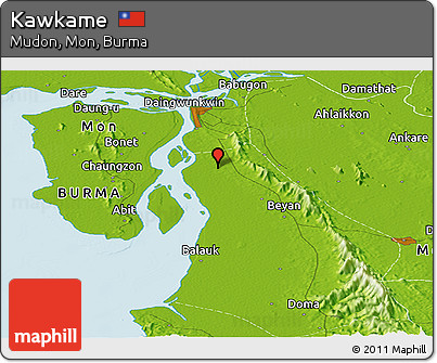 Physical Panoramic Map of Kawkame