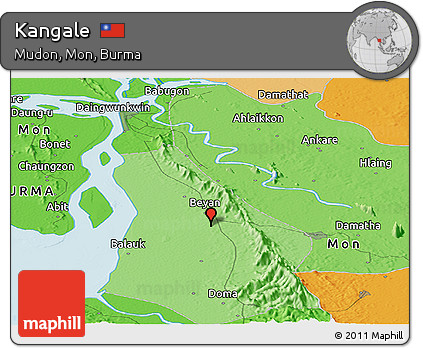 Political Panoramic Map of Kangale