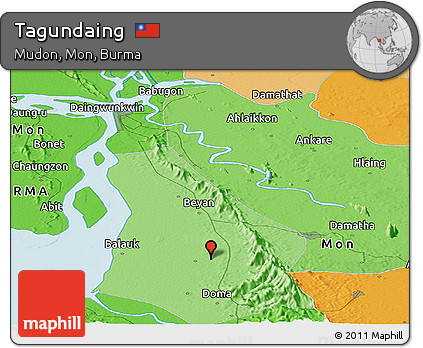 Political Panoramic Map of Tagundaing