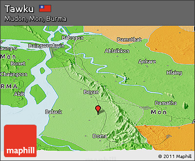 Political Panoramic Map of Tawku
