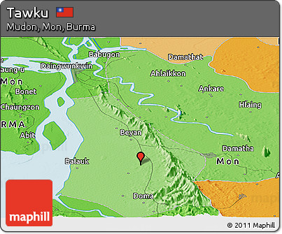 Political Panoramic Map of Tawku