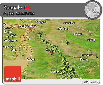 Satellite Panoramic Map of Kangale