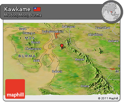 Satellite Panoramic Map of Kawkame