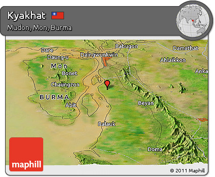 Satellite Panoramic Map of Kyakhat