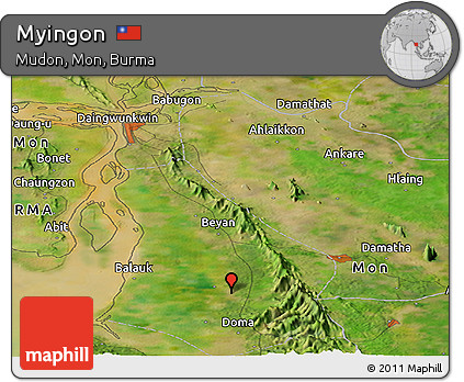 Satellite Panoramic Map of Myingon