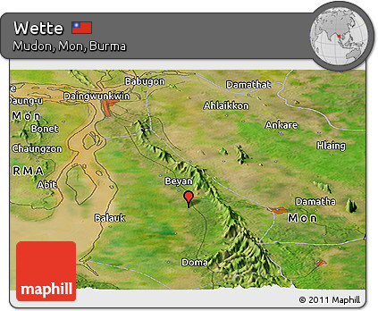 Satellite Panoramic Map of Wette