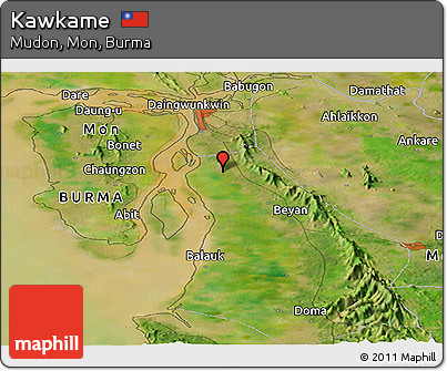 Satellite Panoramic Map of Kawkame