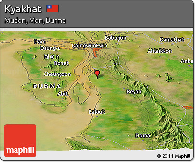 Satellite Panoramic Map of Kyakhat