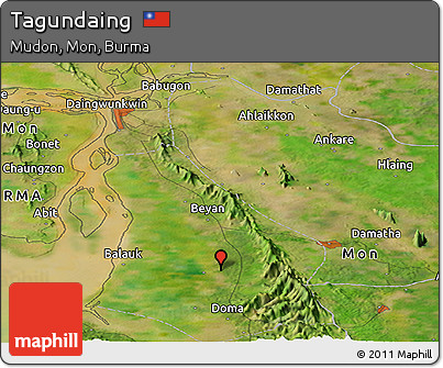 Satellite Panoramic Map of Tagundaing