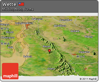 Satellite Panoramic Map of Wette