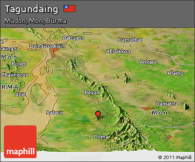 Satellite Panoramic Map of Tagundaing