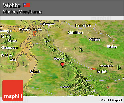 Satellite Panoramic Map of Wette