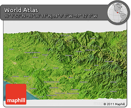 Satellite 3D Map of the Area around 16° 19' 2" N, 97° 40' 30" W