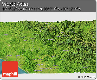 Satellite 3D Map of the Area around 16° 19' 2" N, 97° 40' 30" W
