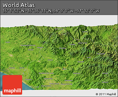 Satellite 3D Map of the Area around 16° 19' 2" N, 97° 40' 30" W