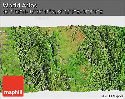 Satellite 3D Map of the Area around 16° 19' 2" N, 98° 40' 30" E