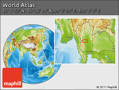 Physical Location Map of the Area around 16° 19' 2" N, 99° 31' 30" E