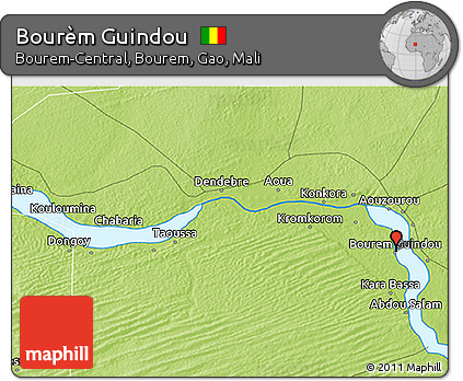 Physical 3D Map of Bourèm Guindou