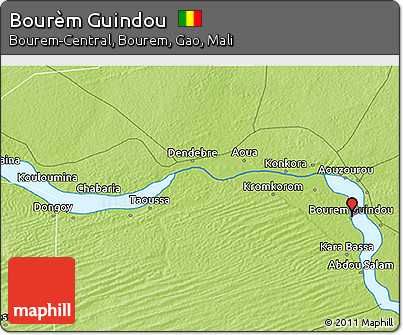 Physical 3D Map of Bourèm Guindou