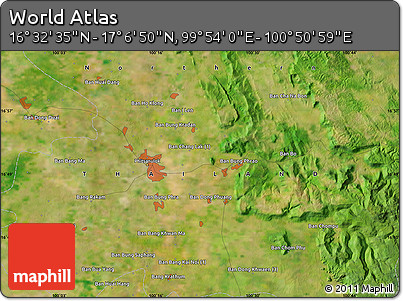 Satellite Map of the Area around 16° 49' 43" N, 100° 22' 30" E