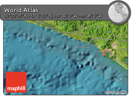 Satellite Map of the Area around 16° 49' 43" N, 100° 13' 29" W