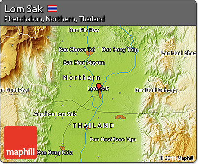 Physical 3D Map of Lom Sak