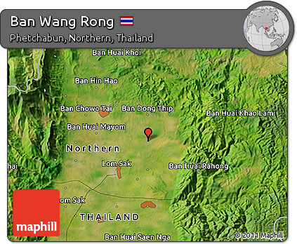 Satellite 3D Map of Ban Wang Rong