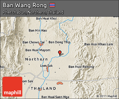 Shaded Relief 3D Map of Ban Wang Rong