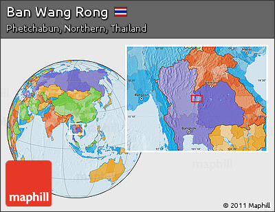 Political Location Map of Ban Wang Rong