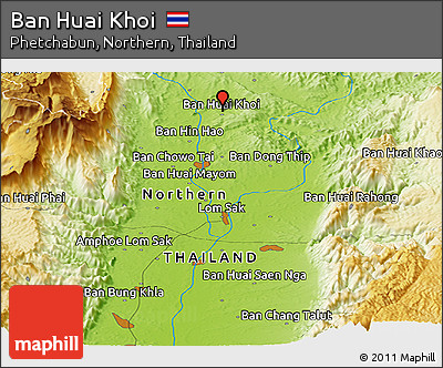 Physical Panoramic Map of Ban Huai Khoi