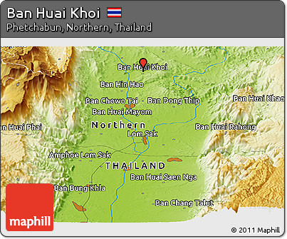 Physical Panoramic Map of Ban Huai Khoi