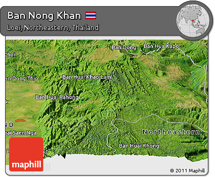 Satellite Panoramic Map of Ban Nong Khan