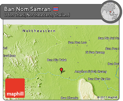 Physical 3D Map of Ban Nom Samran