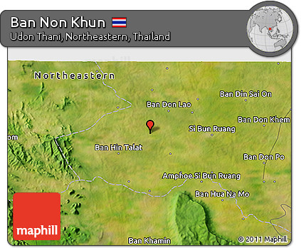 Satellite 3D Map of Ban Non Khun