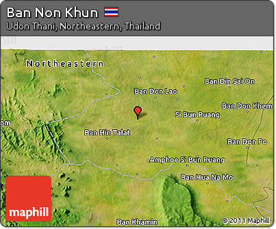 Satellite 3D Map of Ban Non Khun