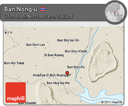 Shaded Relief 3D Map of Ban Nong-u