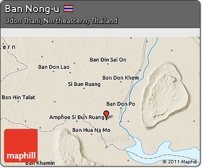Shaded Relief 3D Map of Ban Nong-u