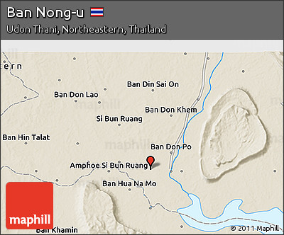 Shaded Relief 3D Map of Ban Nong-u