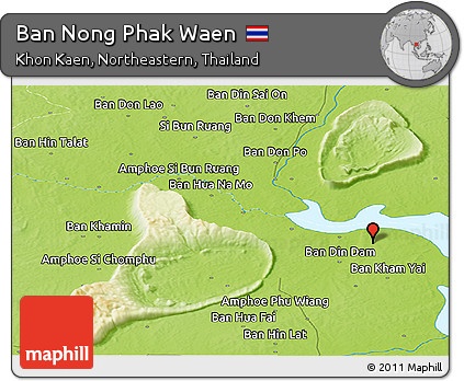 Physical Panoramic Map of Ban Nong Phak Waen