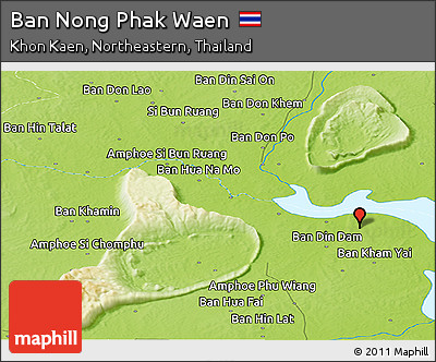 Physical Panoramic Map of Ban Nong Phak Waen